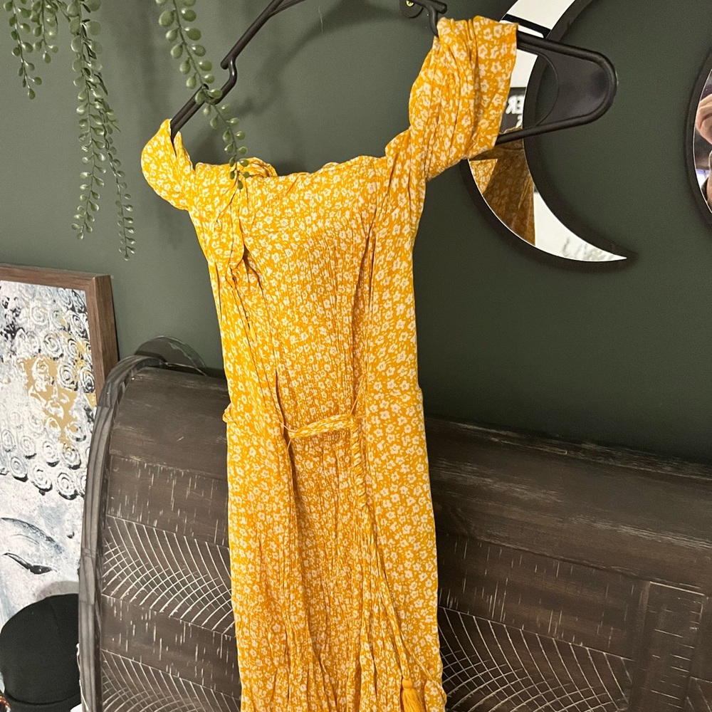 Yellow floral maxi dress
